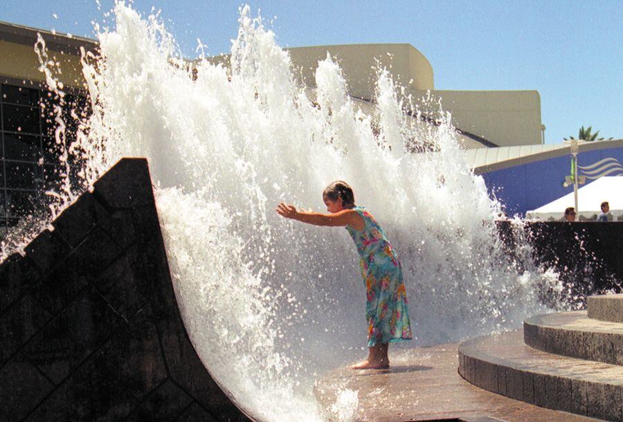 A custom fountain design with custom water feature designs.