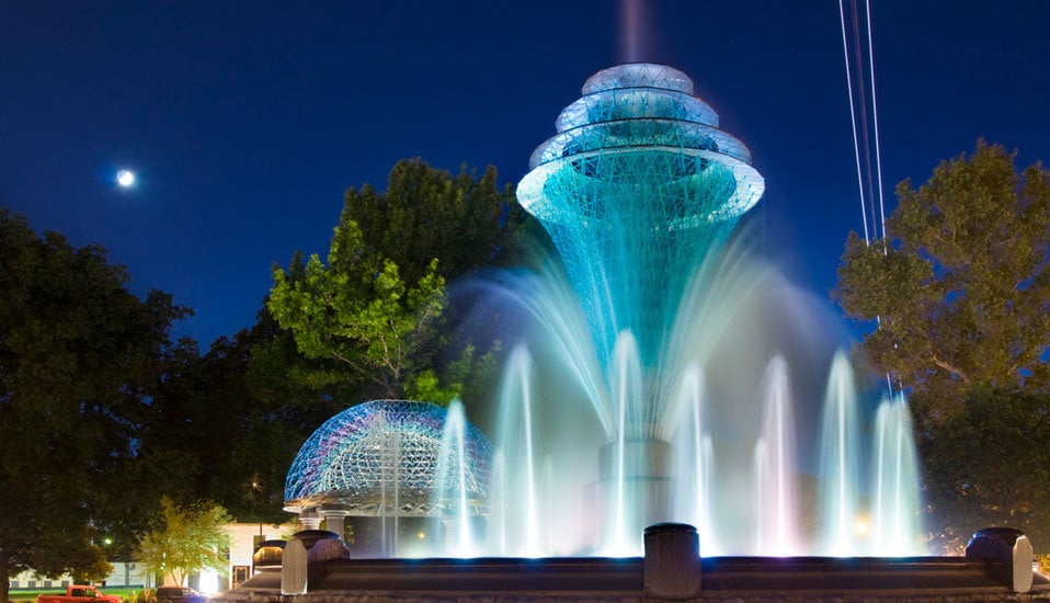 Bayliss Park Fountain at Night