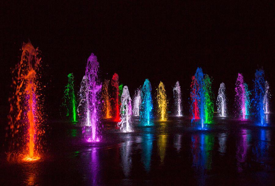 LED fountain lights for deck fountain show