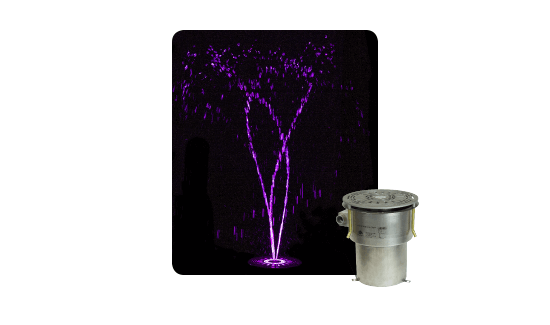 Fountain in a Can™ with Revo™ Fountain Nozzle product photo and water effect