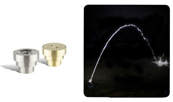 Flush Mount Adjustable Precision Jet Fountain Nozzle product photo and water effect