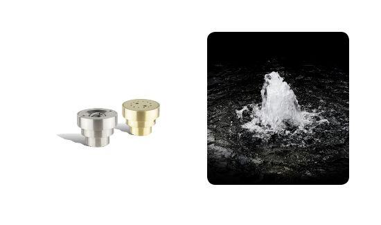 Flush Mount Zero Entry Fountain Nozzle product photo and water effect