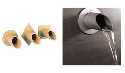 Brass Fountain Scupper product photo and water effect