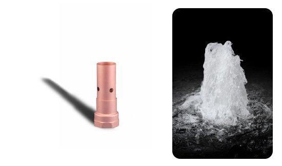 Bubbler Nozzle w/o Snorkle product photo and water effect