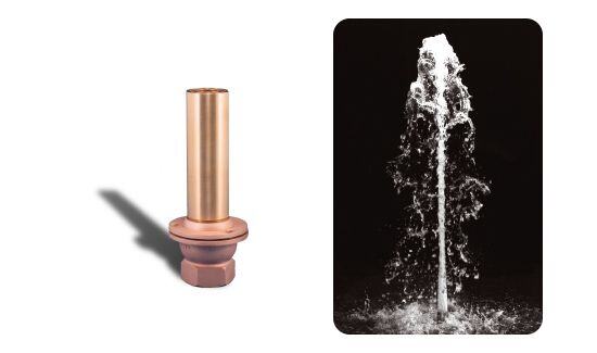 Hollow Bore Fountain Nozzle product photo and water effect