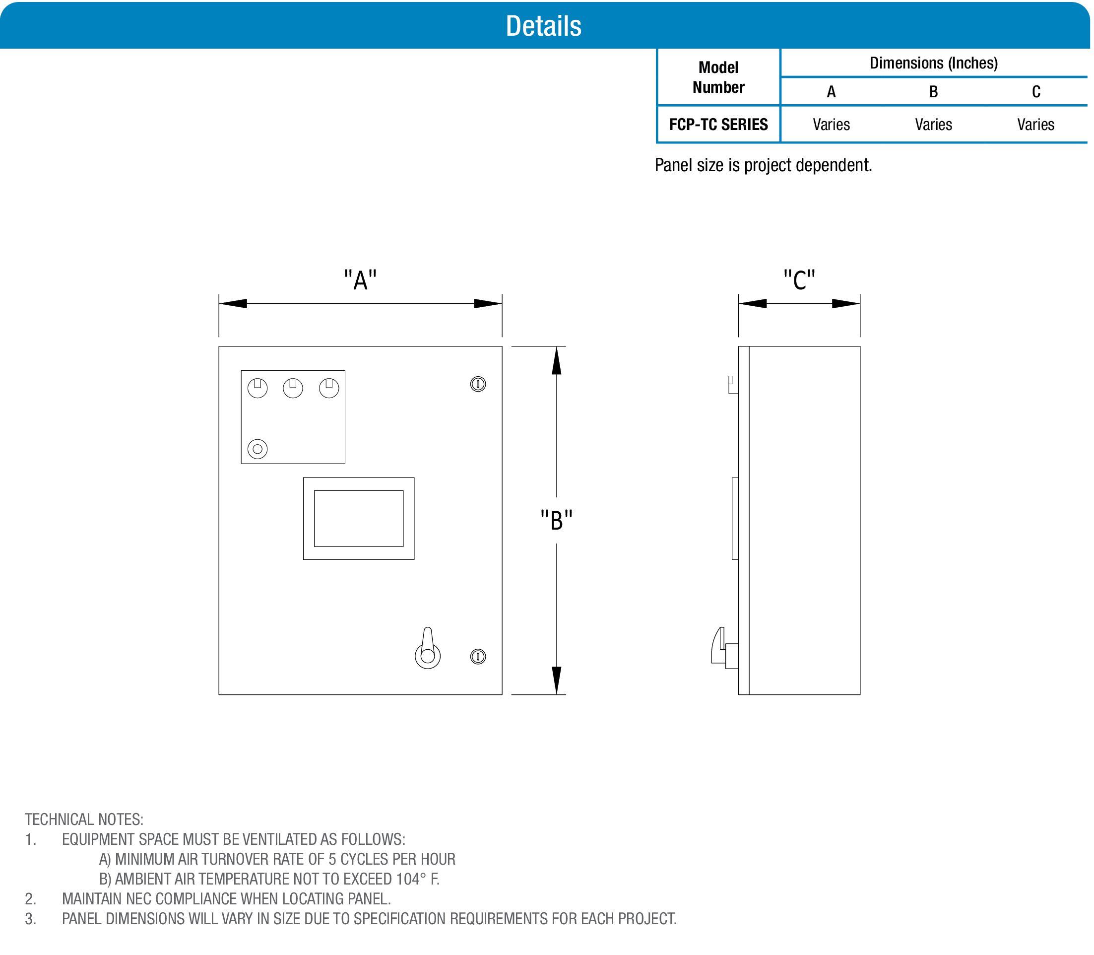 Fountain Control Panel with Touch Screen product data chart
