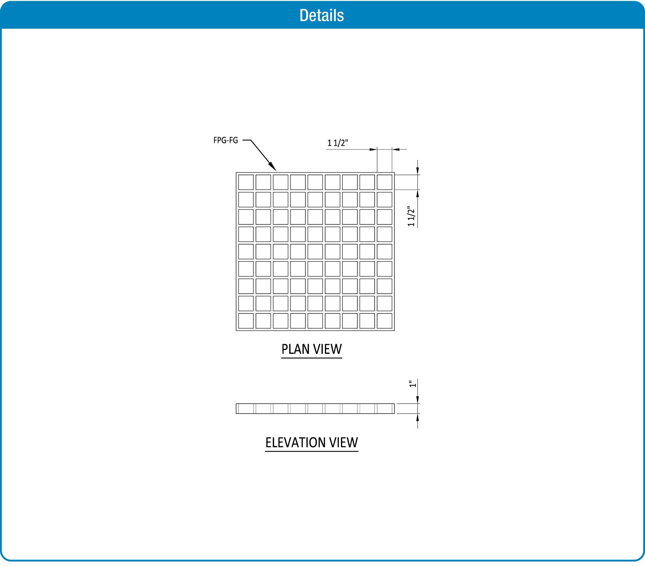 Fiberglass Molded Grate product photo data chart